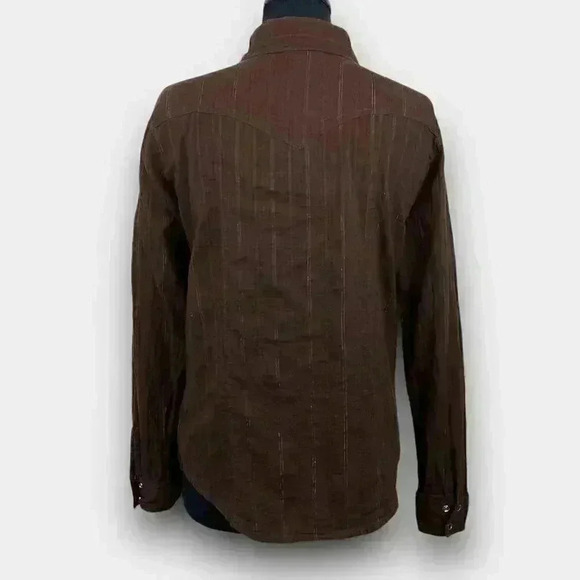 KELSO Fashion ladies western‎ snap shirt cotton large brown sparkley - Picture 4 of 8